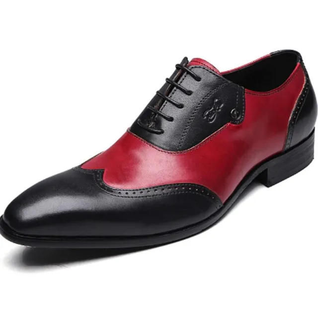 Luxus férfi cipők - Fekete és piros