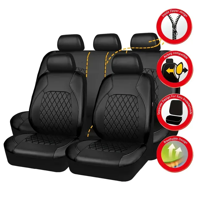 Men's &amp; Women's Special, Well Looking Black Couch On Carseat From Artificial Leather Whole Set For 5 Place Couch To Feast