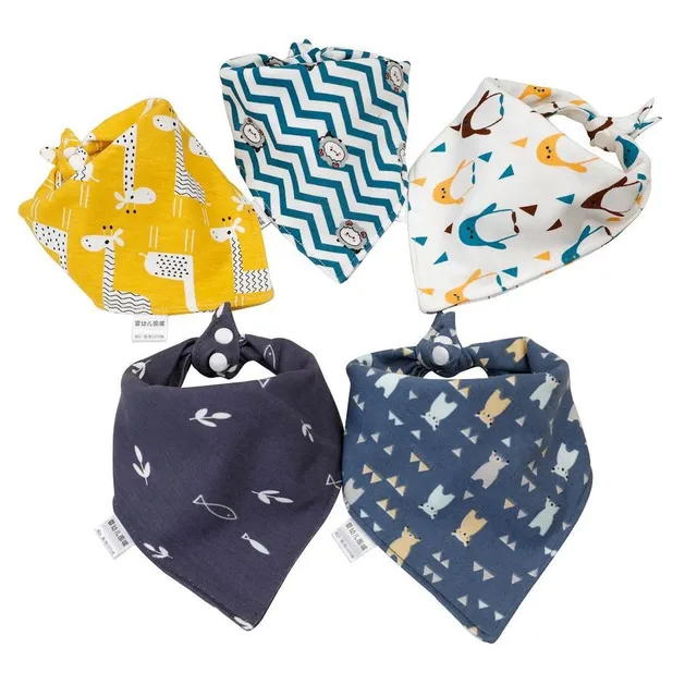 Soft cotton baby bib 5 pcs