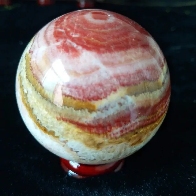 Boule décorative en rhodochrosite