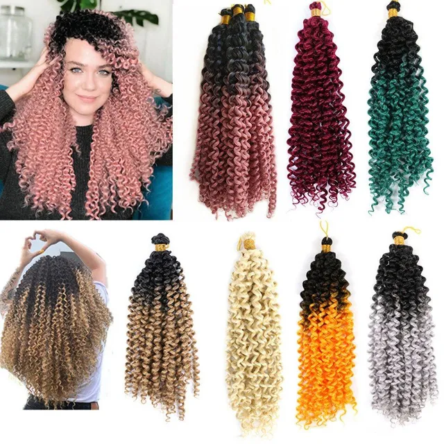 Colored curly strands for hair extensions