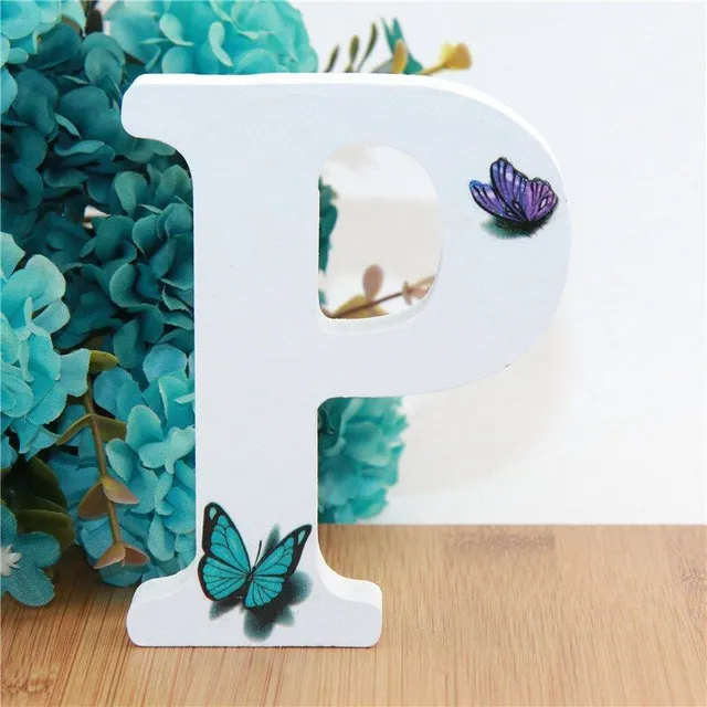 Decorative wooden letter with butterflies