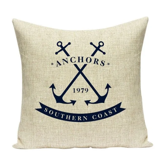 Nice and cosy cushion cover with nautical patterns