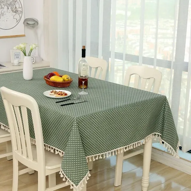 Tablecloth for dining table with fringe