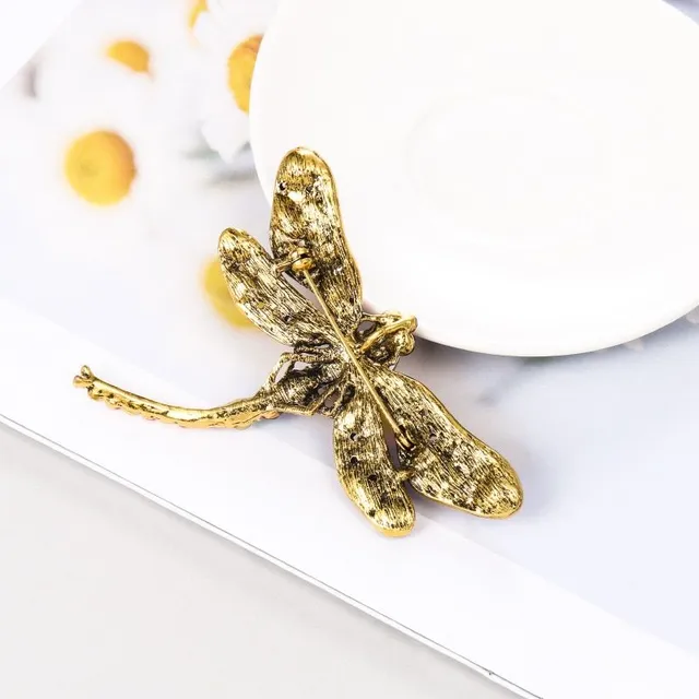 Beautiful ladies brooch decorated with dragonfly