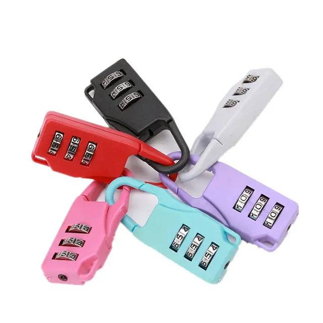 Portable plastic mini lock with code for travel, luggage, zippers, backpacks and purses - anti theft