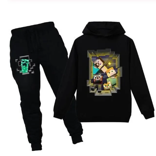 Children's spring tracksuit with Minecraft printing