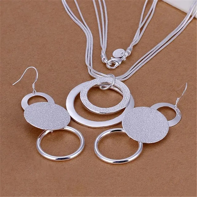 Set of women's circular jewelry - Valerie's necklace and earrings