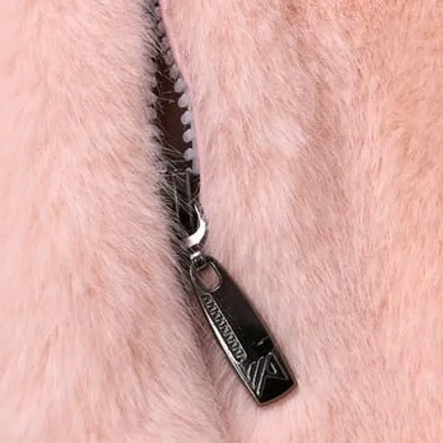 Women's furry zipped jacket with hood