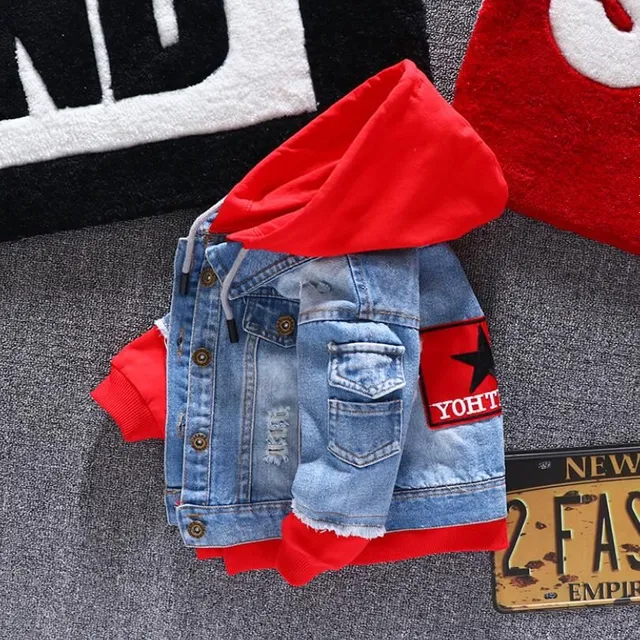 Boy Girl Denim Jacket Gyerek kabát Gyerekek felső ruhák Top Ruha Tavaszi Ősz Fiú Sportruha Hood gyerekeknek 1-6T