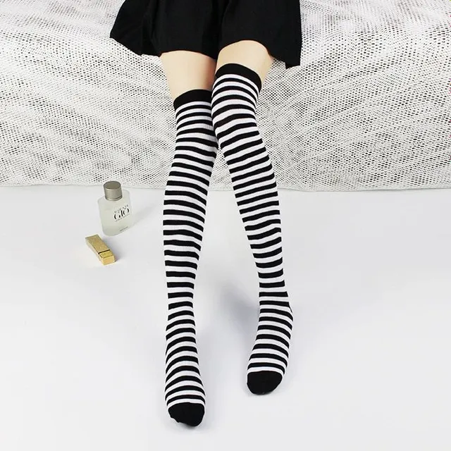 Women's knee socks with stripes Mia