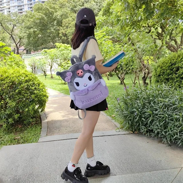 Sanrio Plyšová kabelka na rameno Tamagotchi Dog & Kuromi Velká kapacita Jarní festival & Valentýnský den