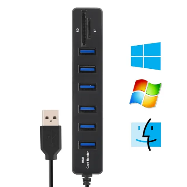 Vysokorýchlostné USB HUB 2 centrum v 1 SD karta čítačka - 2 farby