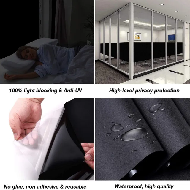 Odnímateľný svetelný blokovací okenný film Súkromie chráni okennú nálepku