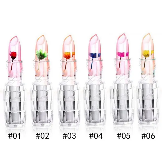 Transparent lipstick with flower