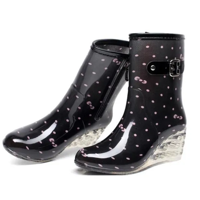 Women's rain boots on wedge