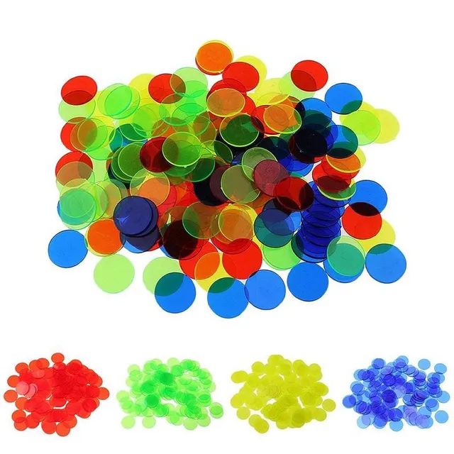 Children's transparent plastic coin - 100 pcs