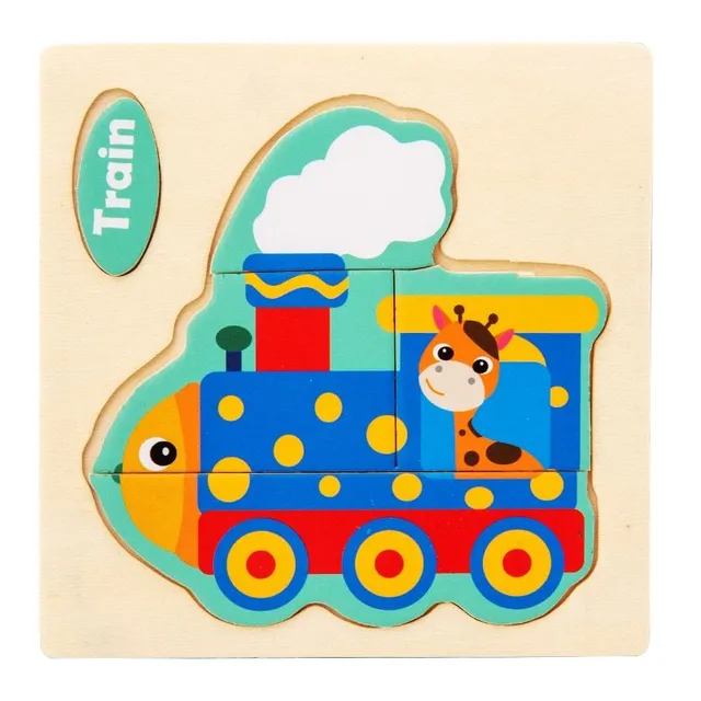 Wooden 3D jigsaw puzzles for the smallest children