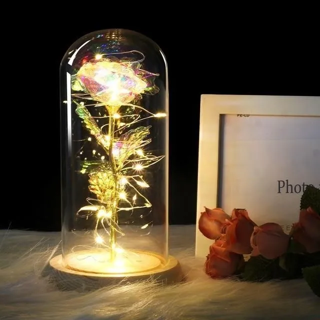 Dome de sticlă fermecător cu rozarii LED String