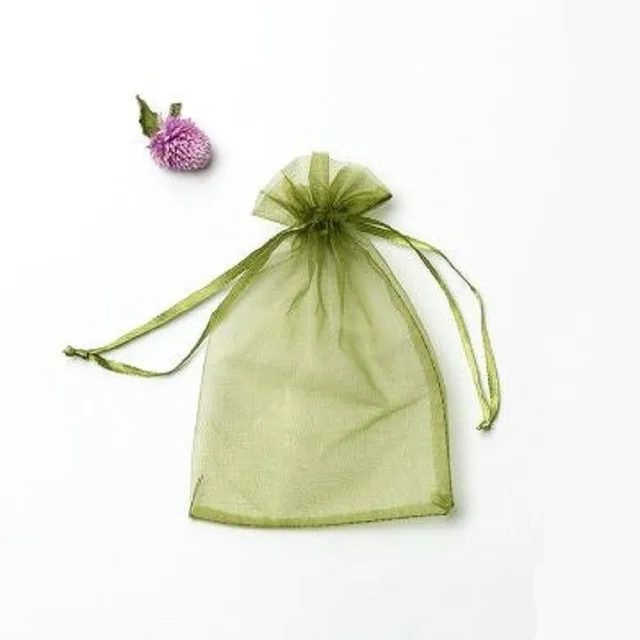 Bags from organza 100 pcs armadni-zelena l