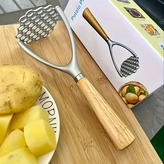 Stainless steel potato press with anti-slip handle - manual kitchen