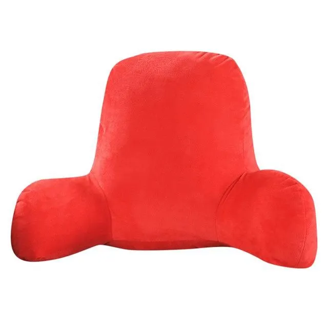 Huggilow reading cushion with armrest