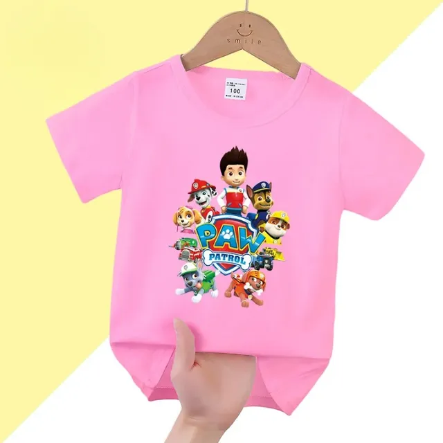 Stylowa koszulka dziecięca z krótkim rękawem i drukiem Paw