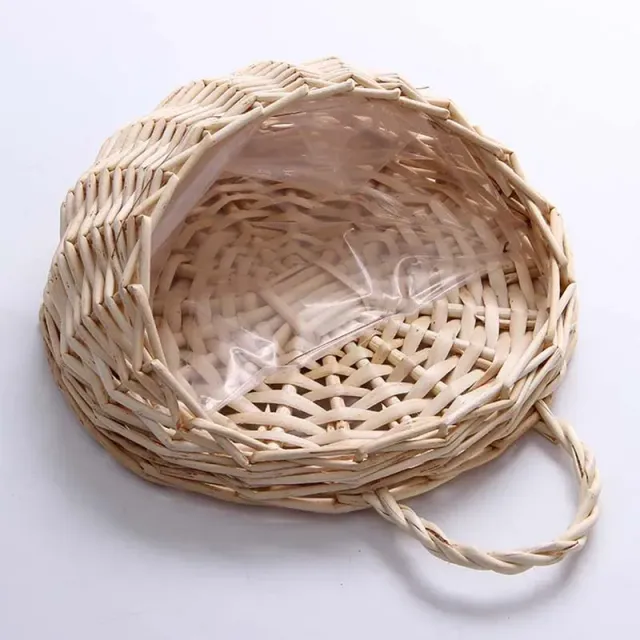 Hand-woven rattan pot for hanging on the wall - 2 colors