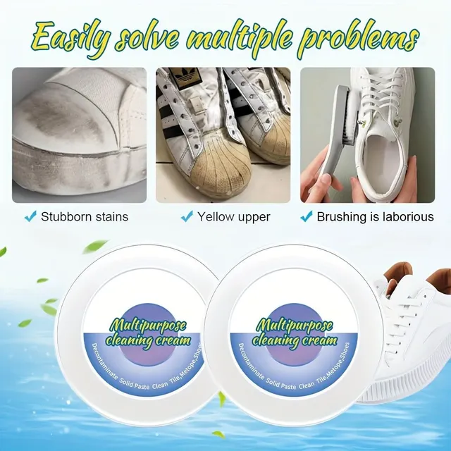 3ks Multifunkčný čistiaci a dekontaminačný krém, dekontaminačný krém na topánky, každá krabica je dodávaná s hríbom zadarmo