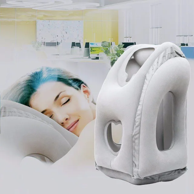 Inflatable travel pillow for neck and head support
