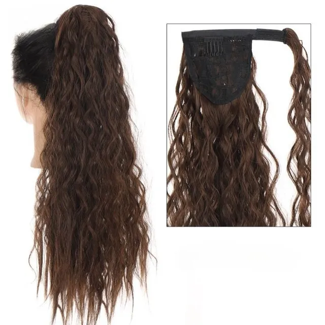 Women's long synthetic hair extensions for thickening hair