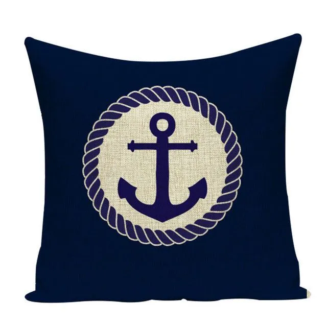 Nice and cosy cushion cover with nautical patterns