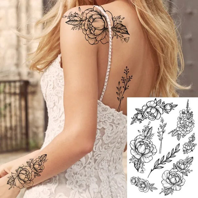 Sexy floral temporary tattoos for women