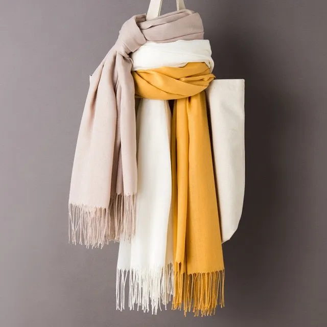 Women's monochrome cashmere scarf