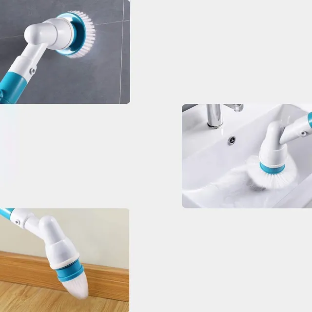 Brosse de nettoyage électrique avec manche extensible