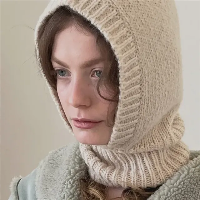 Mască de schi tricotată universală unisex monocromatică pentru iarnă