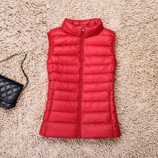 Beautiful ladies lightweight down vest Red XXL