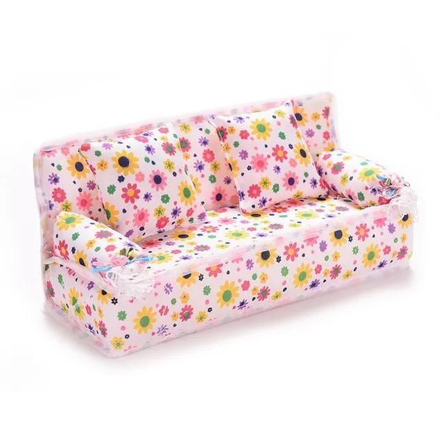 Sofa w kwiaty dla lalek