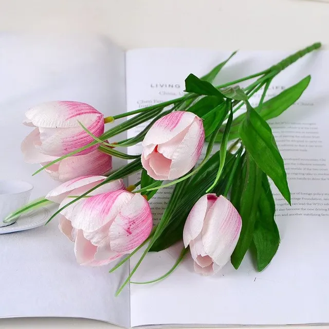 Bouquet of artificial tulips 9pcs - 6 colors