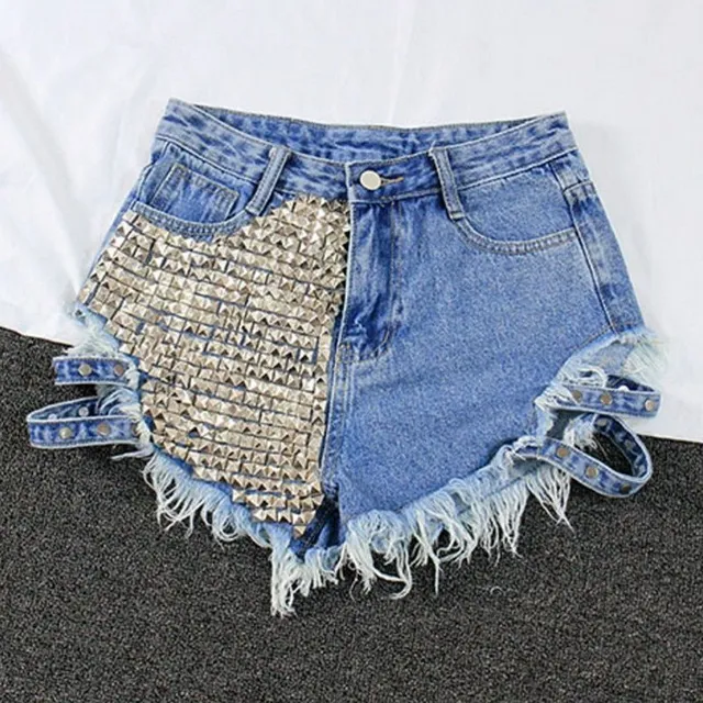 Luxury women's shorts with studs Sarah