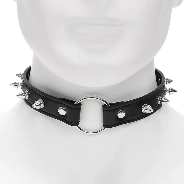 Choker with spikes - black