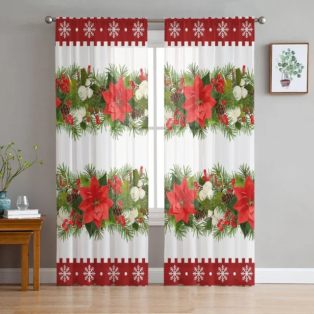 Christmas curtain with thematic motifs - various types