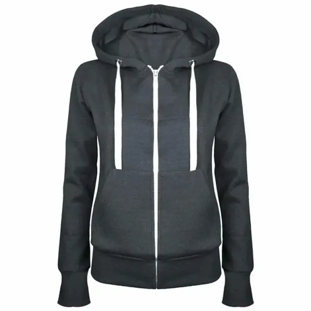 Trends sweatshirt for women with hood, zipper, polyester fiber and long sleeve