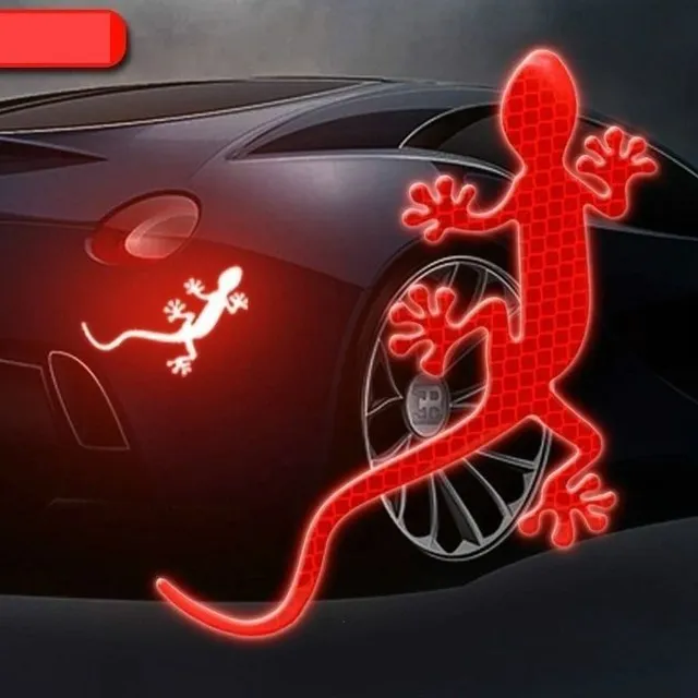 Reflective safety sticker for car - lizard