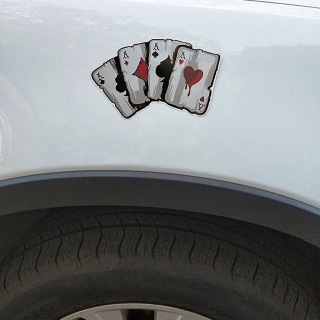 Sticker for car playing cards