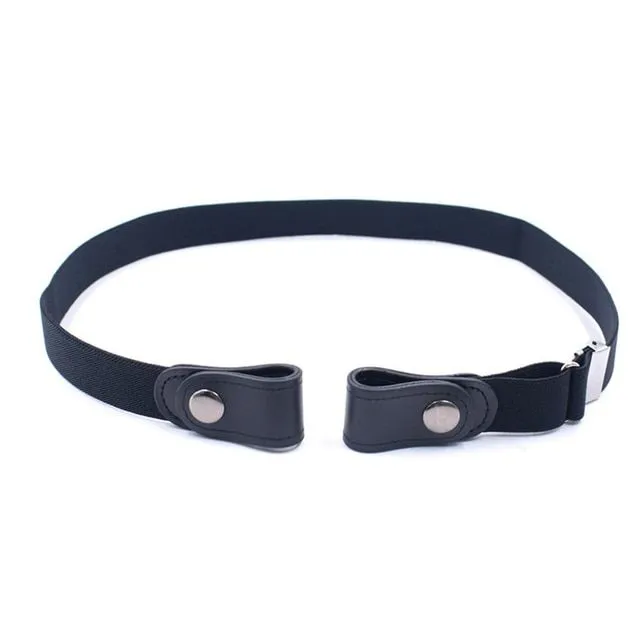 Elastic belt without buckle for women and men