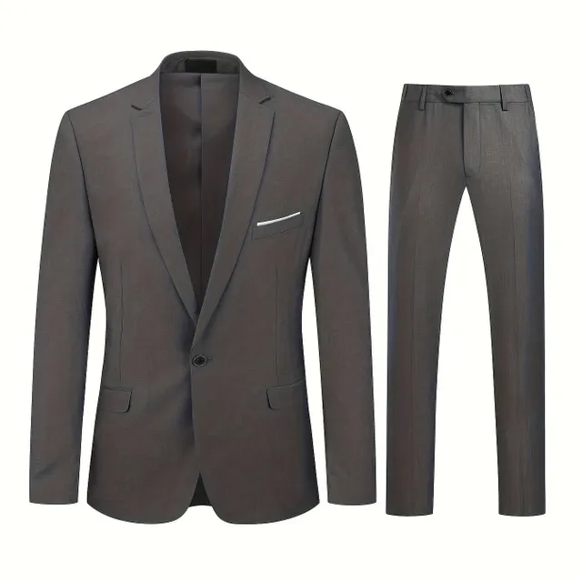 Formal men's suit 1 button jacket + pants for business dinner, wedding, party