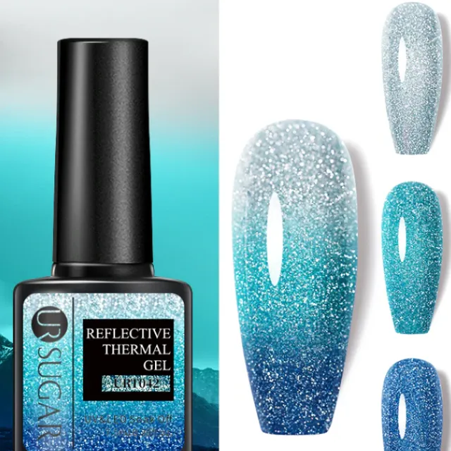 Temperature-responsive glitter gel varnish