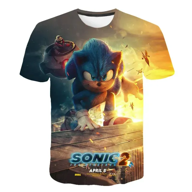 Kinder-T-Shirt bedruckt mit verschiedenen Sonic the Hedgehog-Motiven