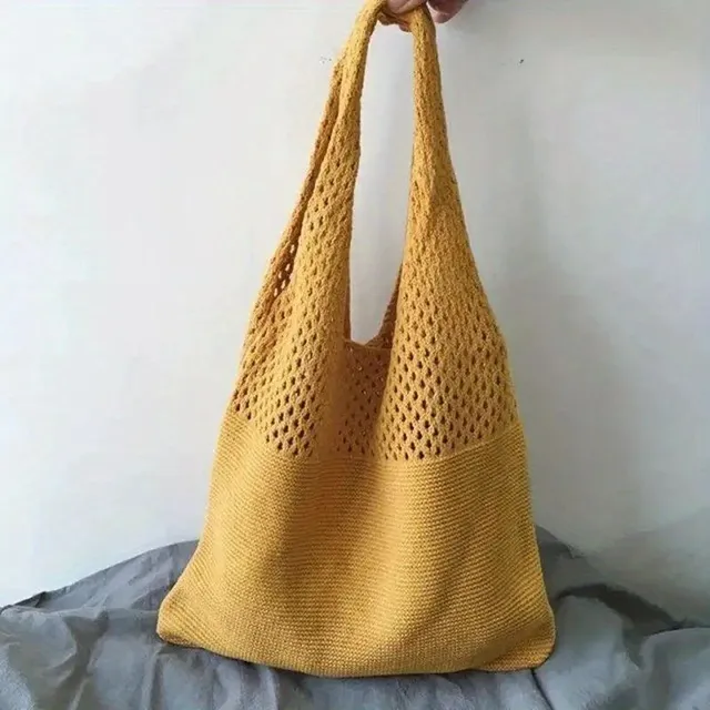 Knitted shopping bag for women - minimalist and universal design for everyday use